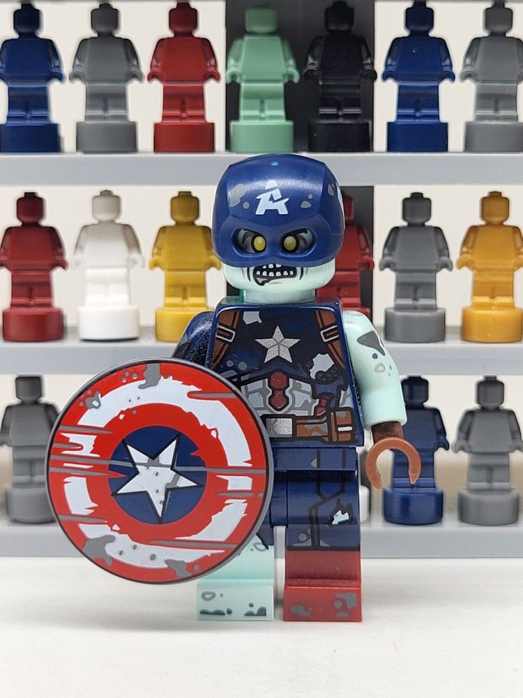 Lego Zombie Captain America Minifigure 71031 Marvel CMF With Shield