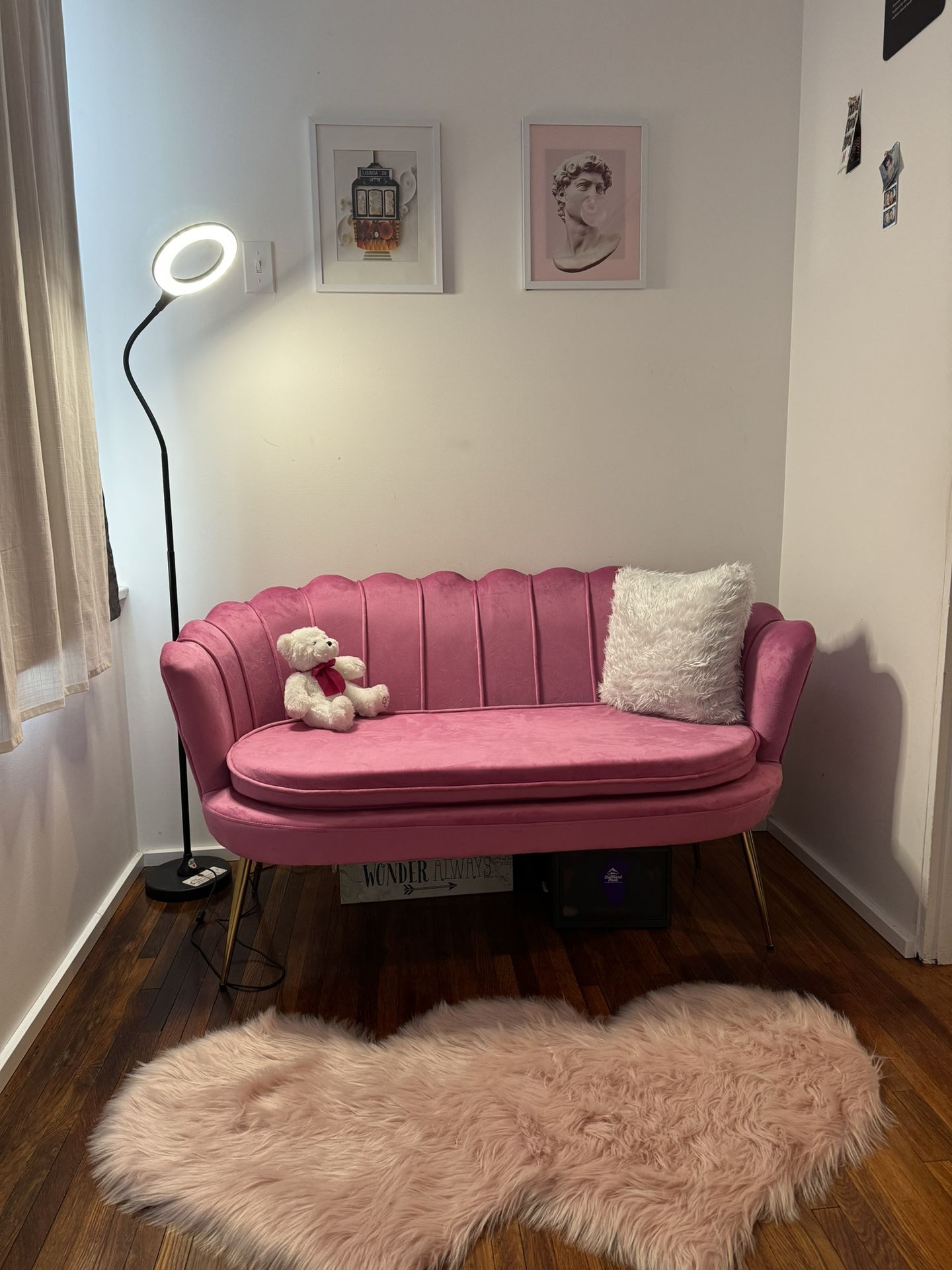 Pink Loveseat Sofa 