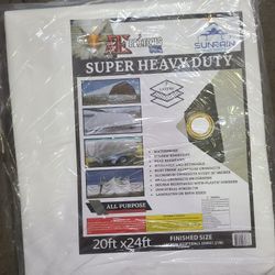 20ft × 24ft Super Heavy Duty White Tarp 
