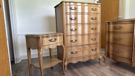 Vintage Dressers and nightstand in same wood design