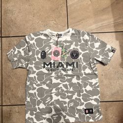 BAPE x Inter Miami CF Camo Tee white