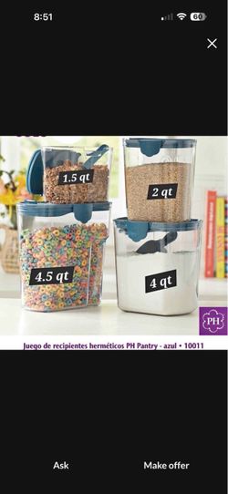 Recipientes herméticos set de 4 👉 princess house todo nuevo y con caja 📦