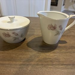 Rose China - Sugar Bowl & Creamer- Japan - Monroe