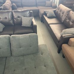 LEATHER SOFA AND LOVESEAT $599