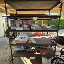 Garage Shelving - Metal Frame With Wood Shelves