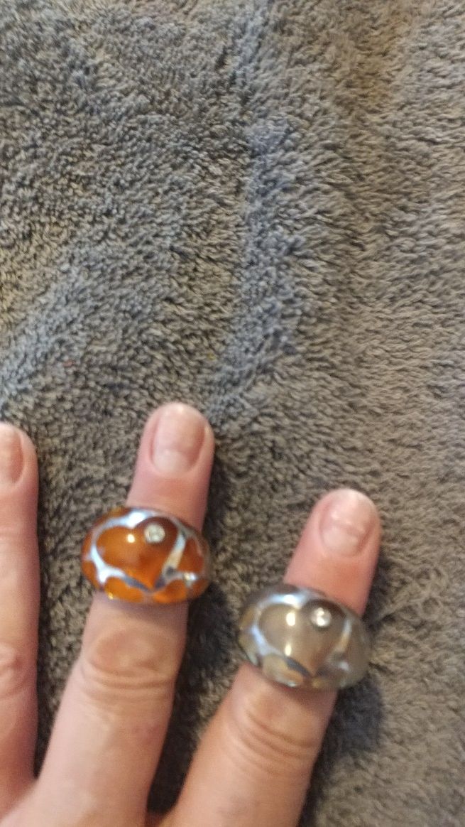 Acrylic/ sterling silver inlay/ with diamond