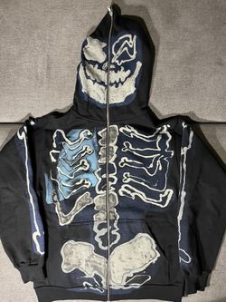 Travis Scott Cactus Jack For Fragment Skeleton Graffiti Full Zip Hoodie