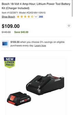 Bosch 18V 4.0 AH Battery Kit