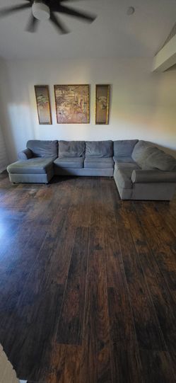 3 Piece Grey Fabric Couch
