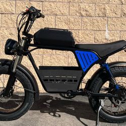 1500 Watt Electric Ebike, 35-39mph, Fat Tire, Includes Center Basket, 18ah Battery Incl (Blue Or Sand)