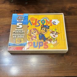 Paw Patrol 5 Wood Puzzles: Awesome Pups!