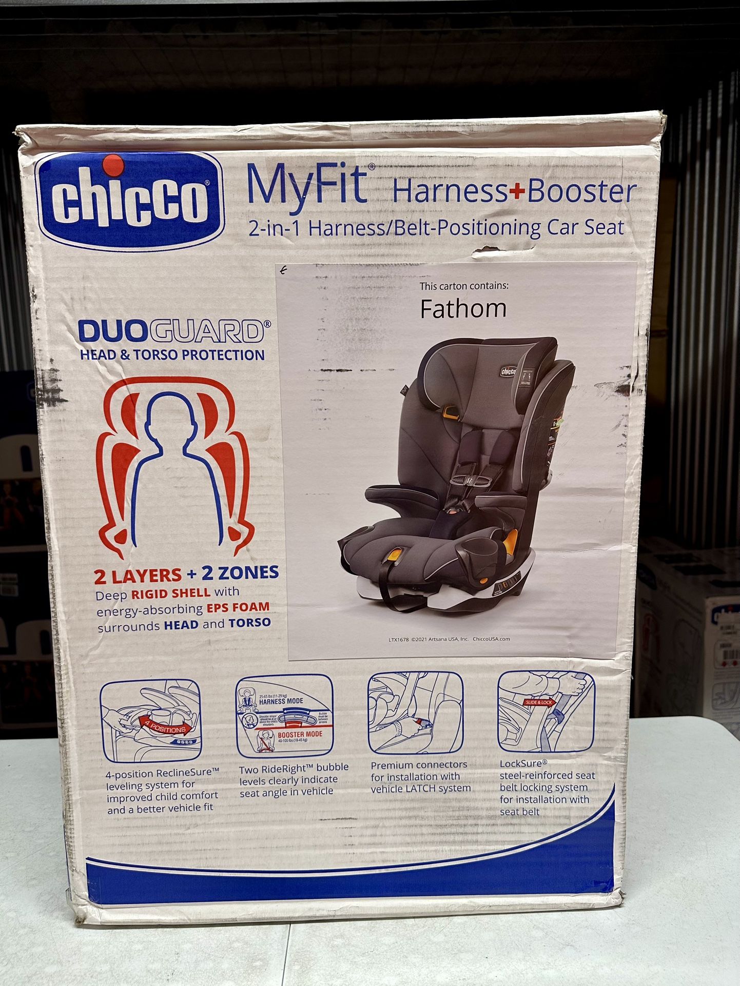 Chicco MyFit Harness + Booster Car Seat 2-in-1 Forward Facing Fathom