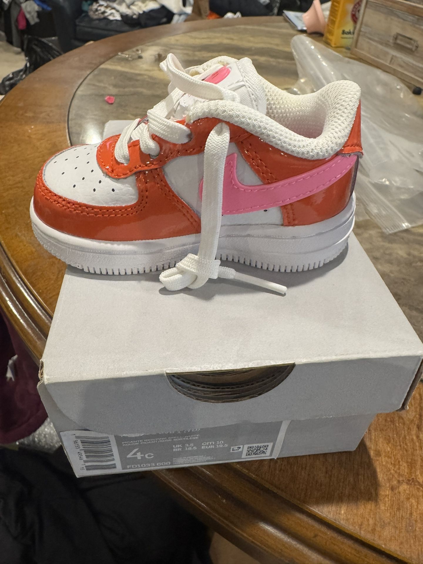 Force1 Kids Orange and Pink Sneakers Size 4C