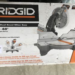 RIDGID 15 Amp Corded 12 in. Dual Bevel Miter Saw with LED Cutline Indicator