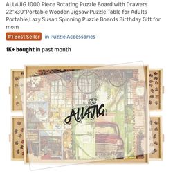 ALL4JIG 1000 Piece Rotating Puzzle Board with Drawers 22"x30" - NEW