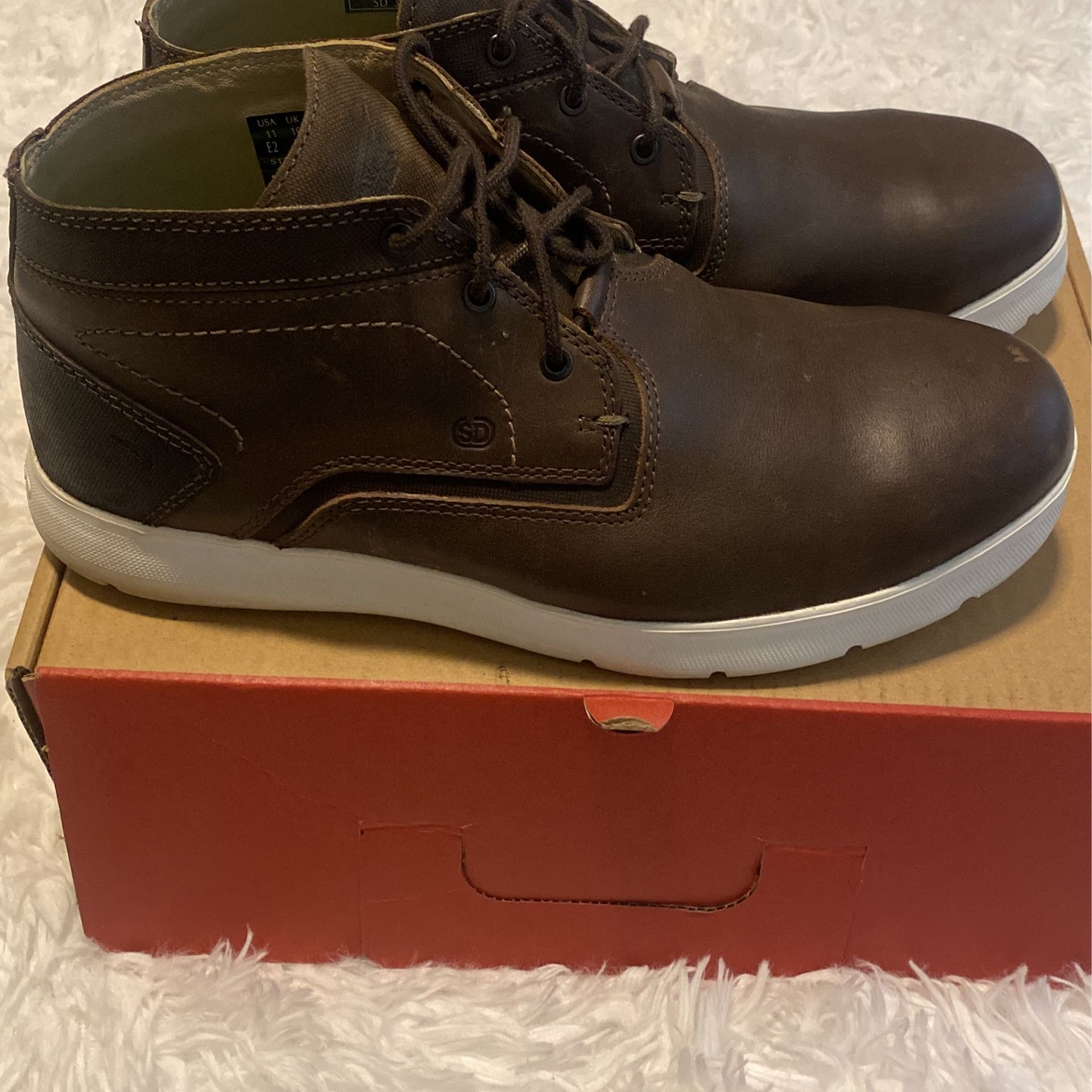 Red Wing Mens zero G lite chukka Brown Leather Boots safety toe USA size 10D Red Wing Shoes Cushioned Workwear Boots for Men for Sale  main image 4
