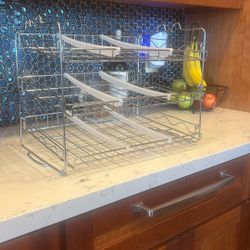 3-Tier Chrome Wire Kitchen Cabinet Organizer – Adjustable