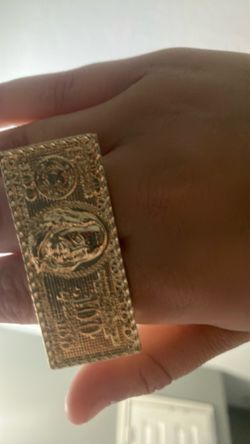100 bill ring 2 finger size 7