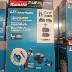 Makita 18V X2 (36V) LXT Lithium‑Ion Brushless Cordless 9 in. Power Cutter Kit, with AFT, Electric Brake, 4 Batteries (5.0 Ah)