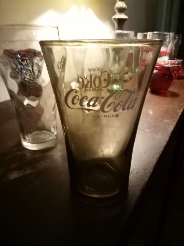 Vintage Smoked Coca Cola Glass