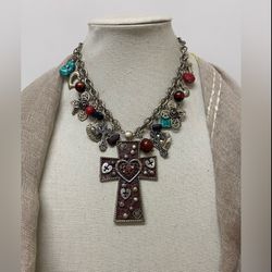 Rustic Western Cross Necklace Charm Necklace