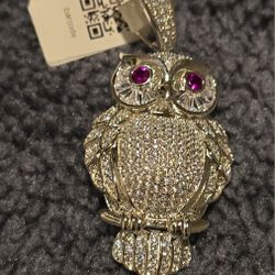 925 STERLING SILVER OWL PENDANT 