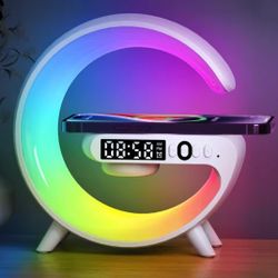 RGB Wireless Charging Station | LED Clock | Bluetooth Speaker | 15 W Fast Charger