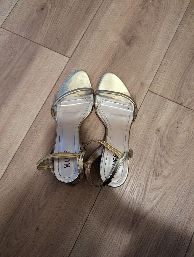 Golden Strappy Heels