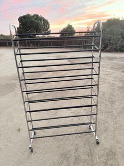 10-Tier Rolling Shoe Rack
