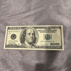 $100 Fancy Serial Number $2500