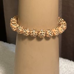 Pink Beads With Rhinestones Bracelet