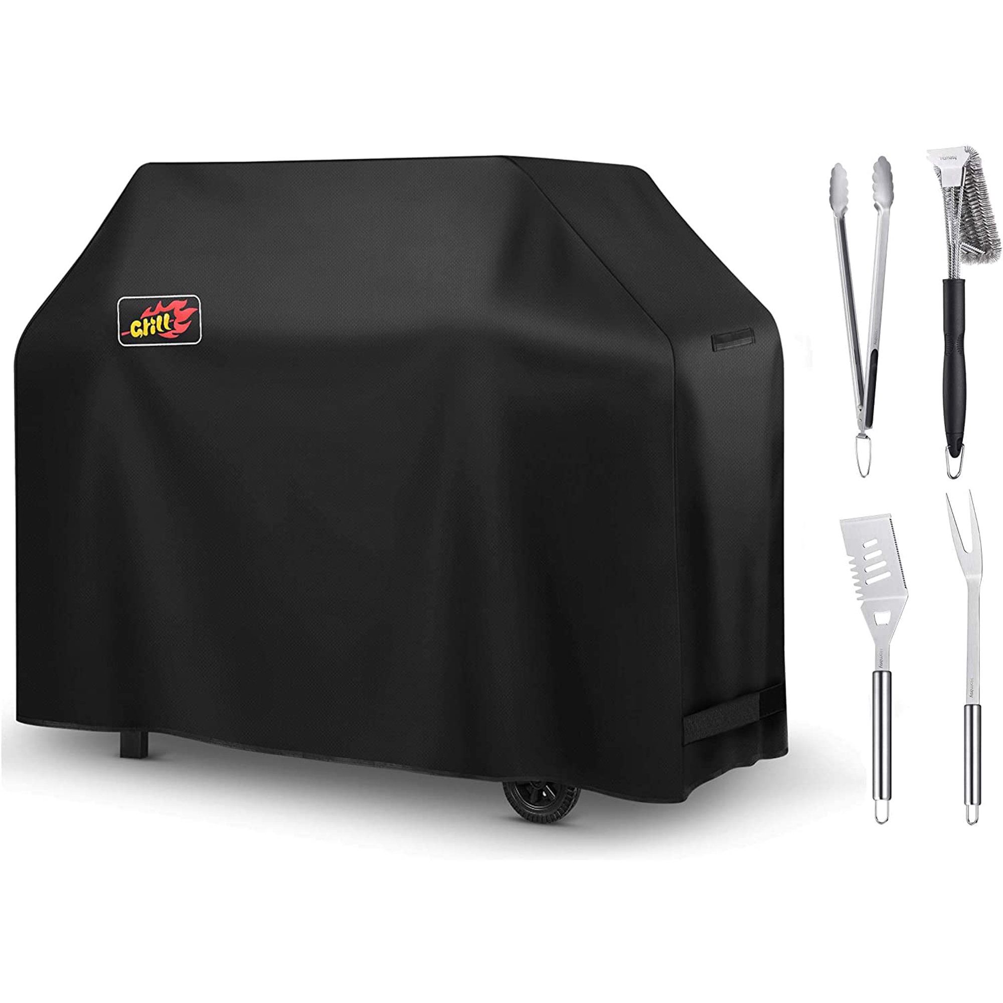 New 5pc Waterproof Outdoor Bbq Grill Weather Cover With Cook Set