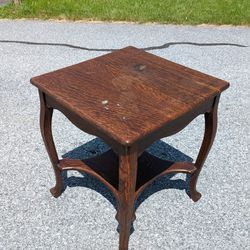 Vintage Tiger Oak Parlor Table 