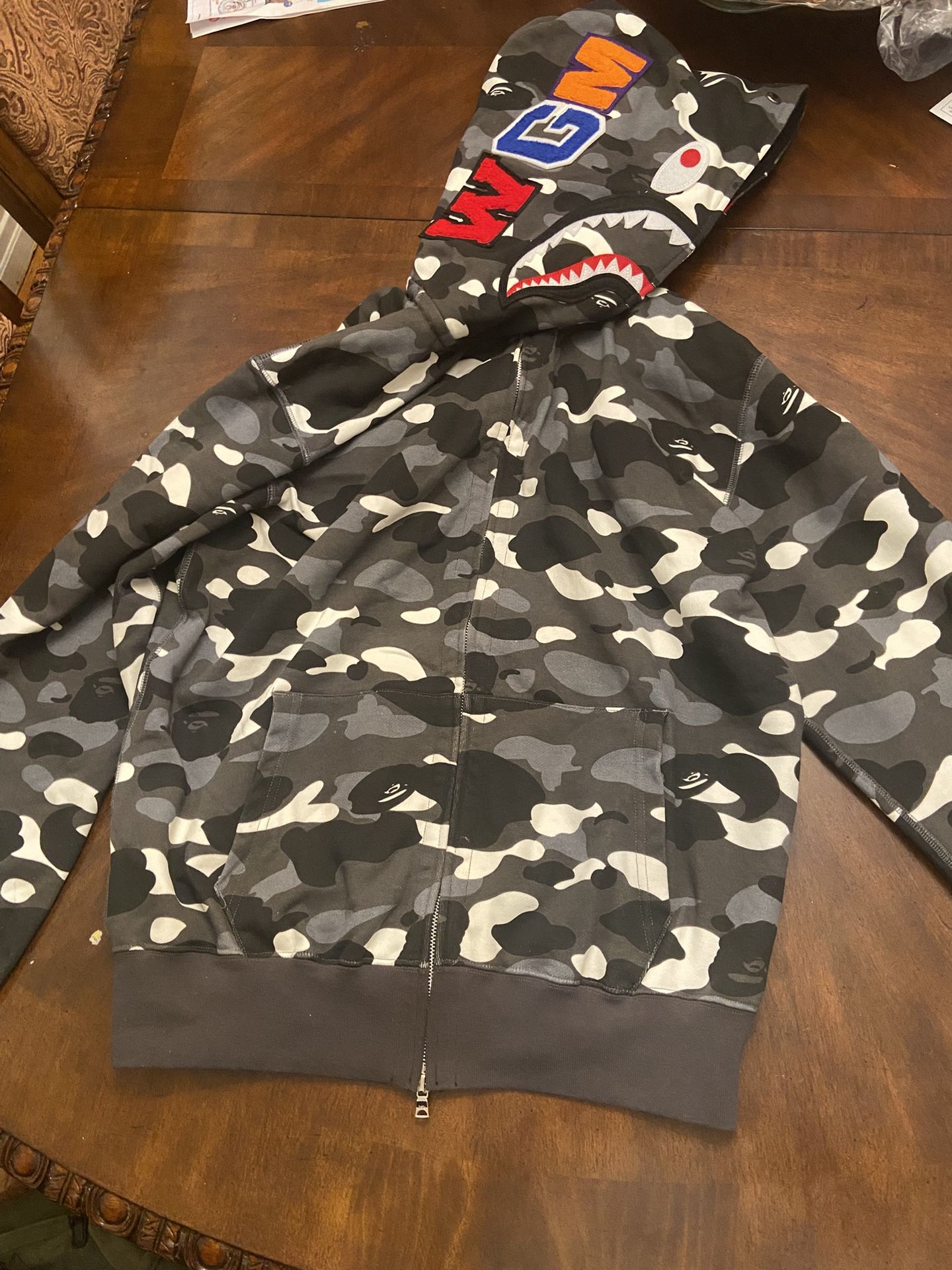 BAPE City Camo Shark Wide Full Zip Double Hoodie