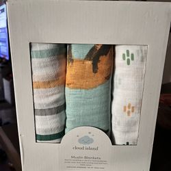 Cloud Island Muslin Baby Blankets New