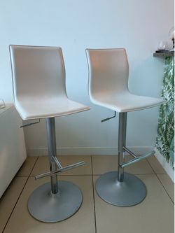 Pair of Adjustable Swivel Bar Stools