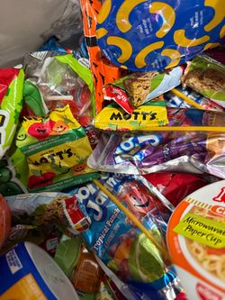 Large bag full of snack, drinks, and candy NOT FREE