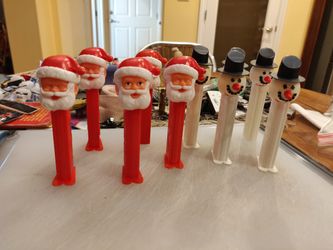 Vintage Christmas Santa & Snowman PEZ Dispensers | Lot of 10