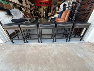 Clearance! Brand new set of five counter height, 24 inch to the seat Bar stools. Only $150 for all five. Last set of five. Only sold as a set of five.