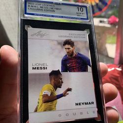 2022 leaf legends Lionel Messi x Neymar jr exclusives edition gem mint 10
