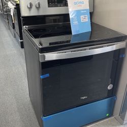New Scratch And Dent Whirlpool 5 Burner Glass Top Stainless Steel Range. 1 Year Warranty 