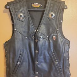 Harley Davidson Mens Leather Vest Size Medium
