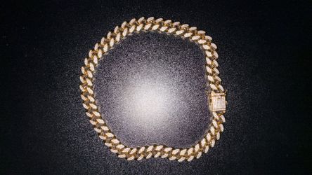 Gold Cuban Link CZ Diamond Choker 13mm 16”