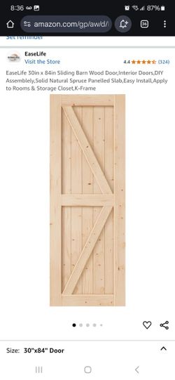Sliding Natural Wood Barn Door With Hardware