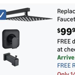 Replacement for Moen Shower Faucet Trim Kit, 12" Rainfall Showerhead, Shower Handle& Tub Spout