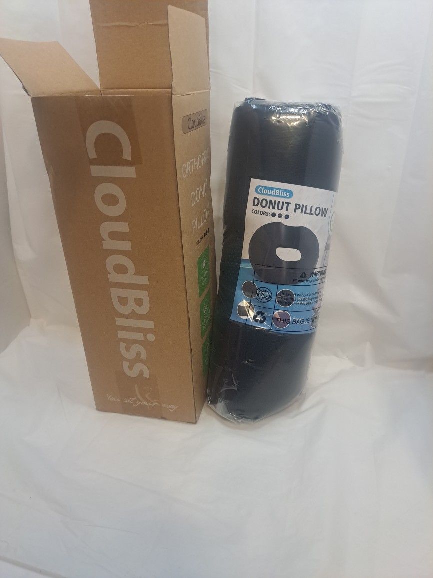 Donut Pillow Seat Cushion for Tailbone Pain Relief & Hemorrhoids-NIB