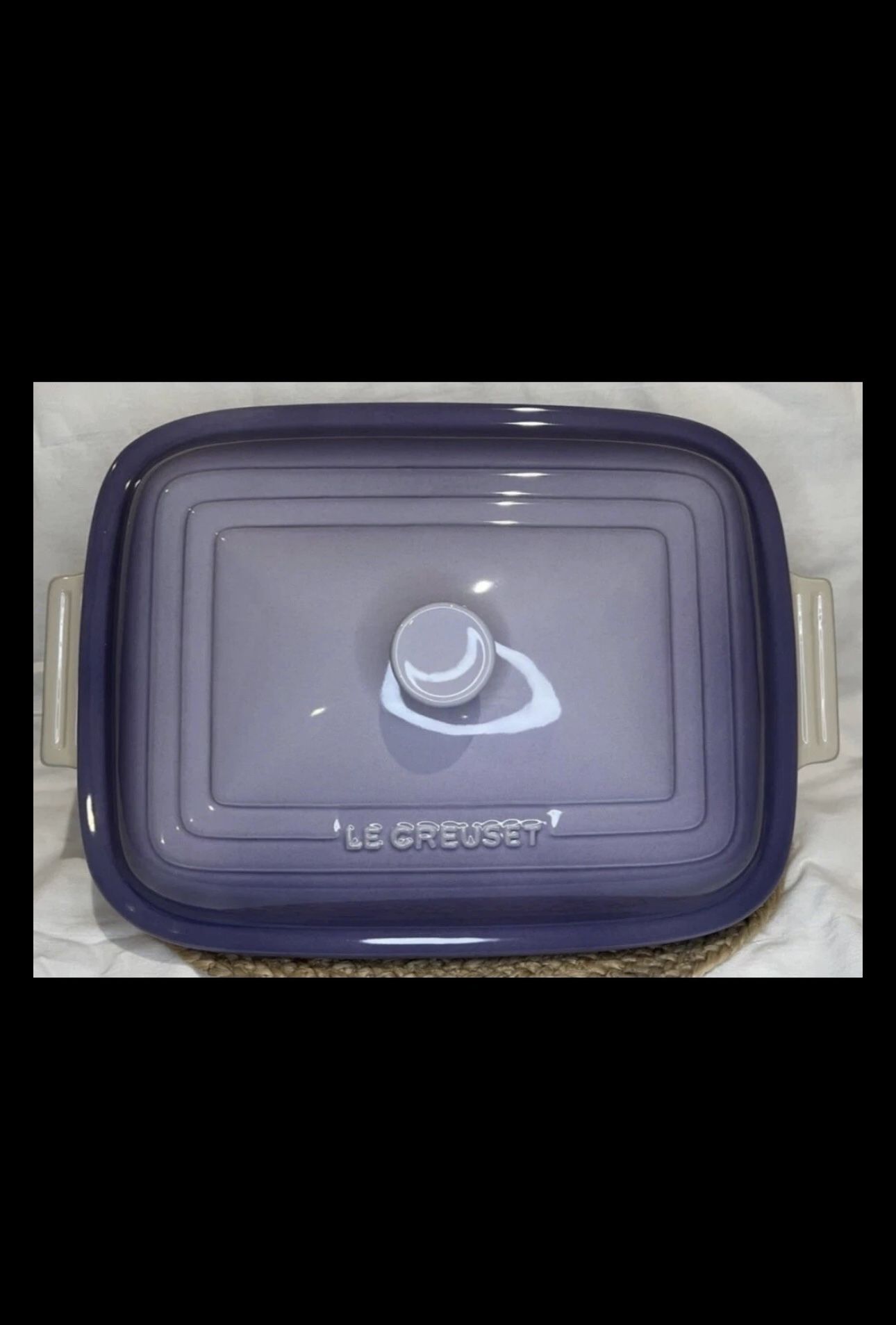 NIB LE CREUSET 4.5 QT RECTANGULAR DISH W/LID BLUE BELL PURPLE PROVENCE RARE