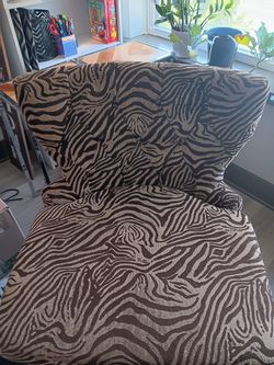 Chocolate/Tan Brown Zebra Print Chair