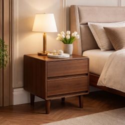 Solid Natural Wood Nightstand