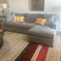 Crate & Barrel Axis Sectional Sofa Grey  